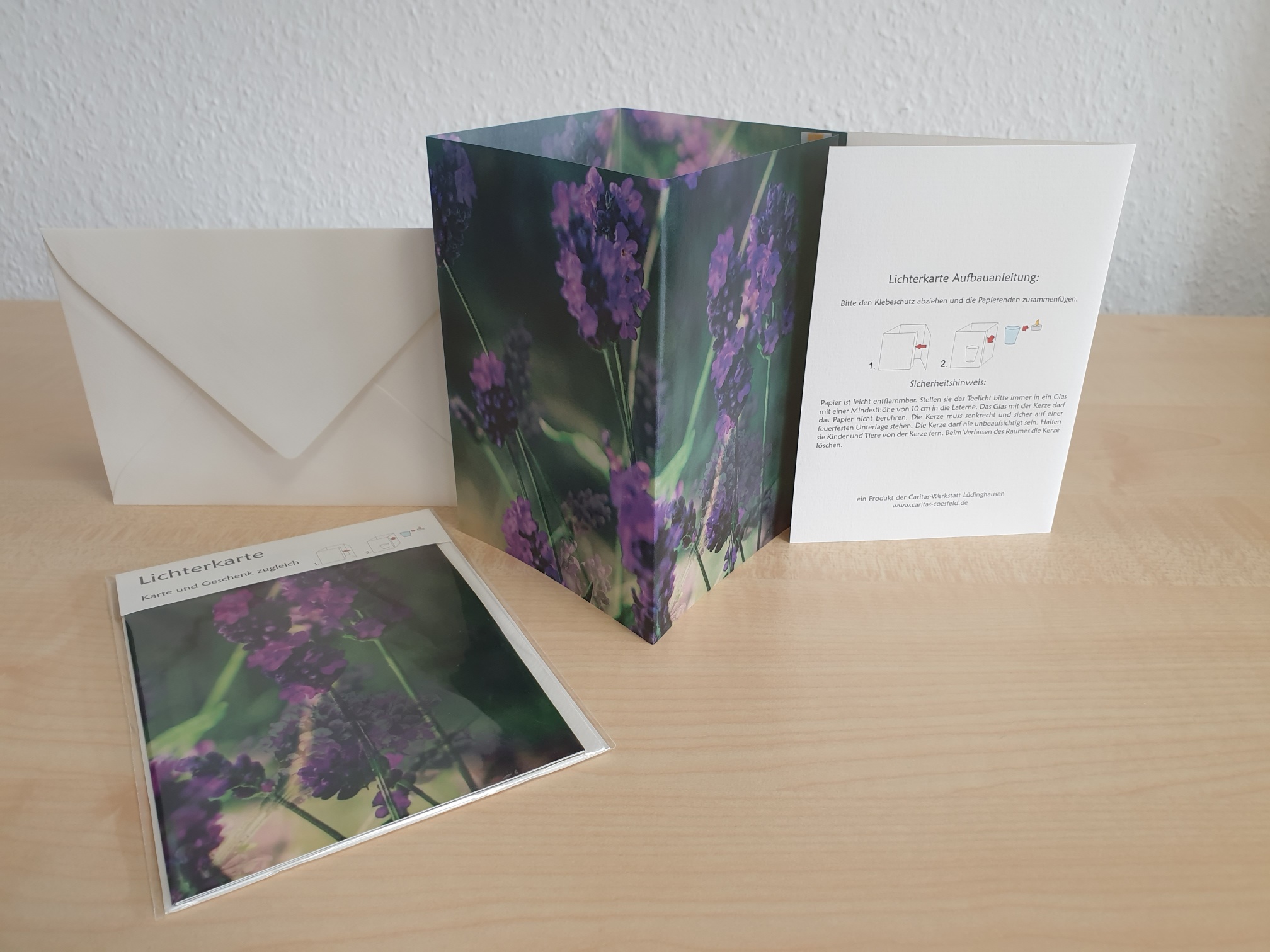 Lichterkarte "Lavendel dunkel“ komplett
