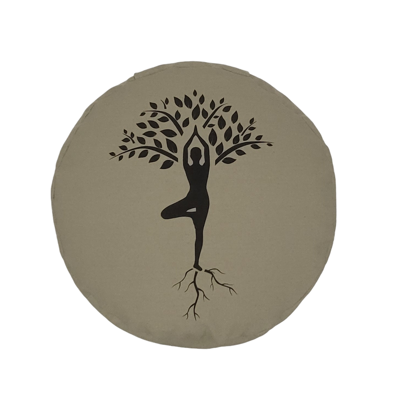 Yogakissen / Meditationskissen "Yoga-Baum" in khaki